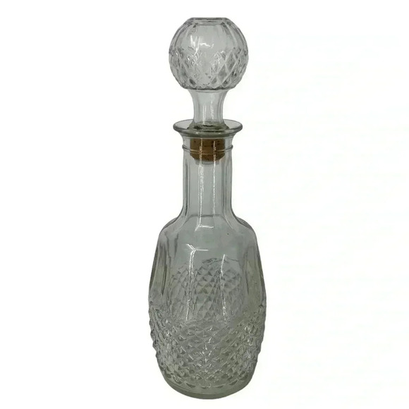VINTAGE MOGEN DAVID 1982 GLASS WHISKEY DECANTER CORK STOPPER CLEAR - Picture 5 of 7